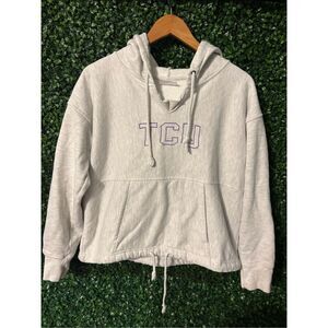 Champion Reverse Weave Texas Christian University TCU  Hoodie Size Small Boxy Fi